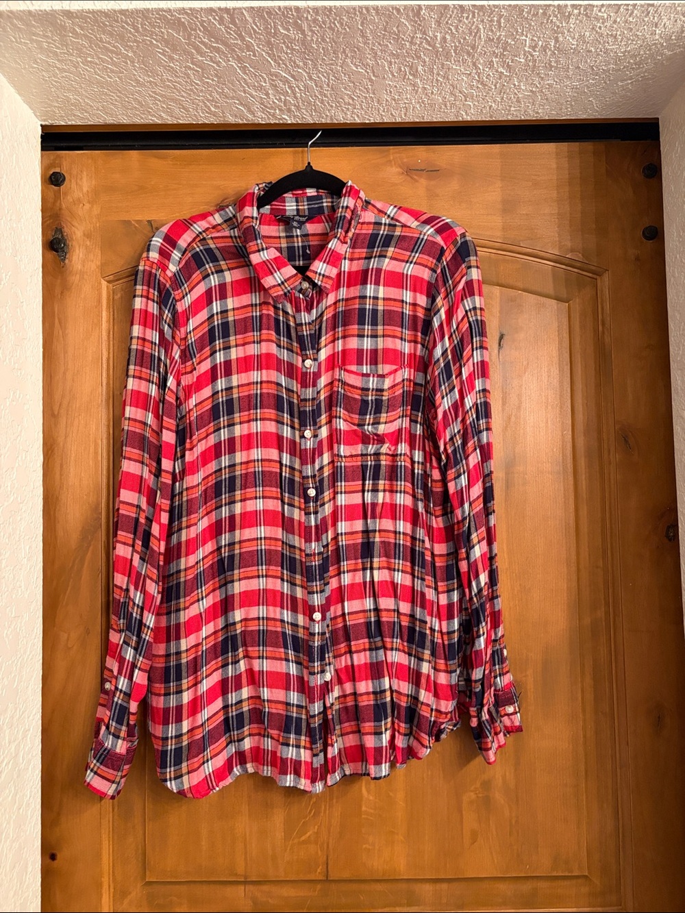 Lucky Brand Red Plaid Button-Down Shirt